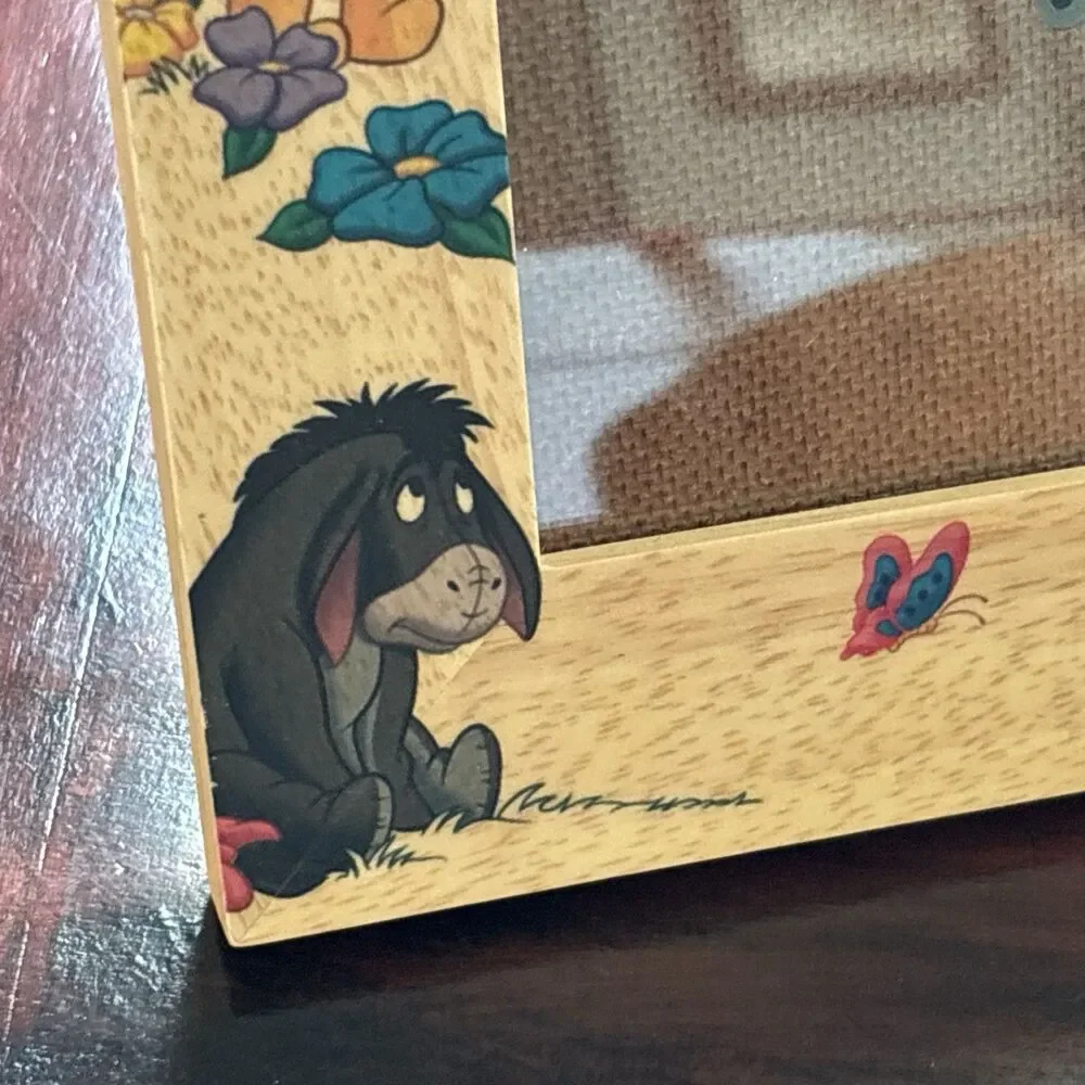 Vintage Winnie The Pooh Wooden Picture Frame-Winnie, Eore, Tigger, Piglet